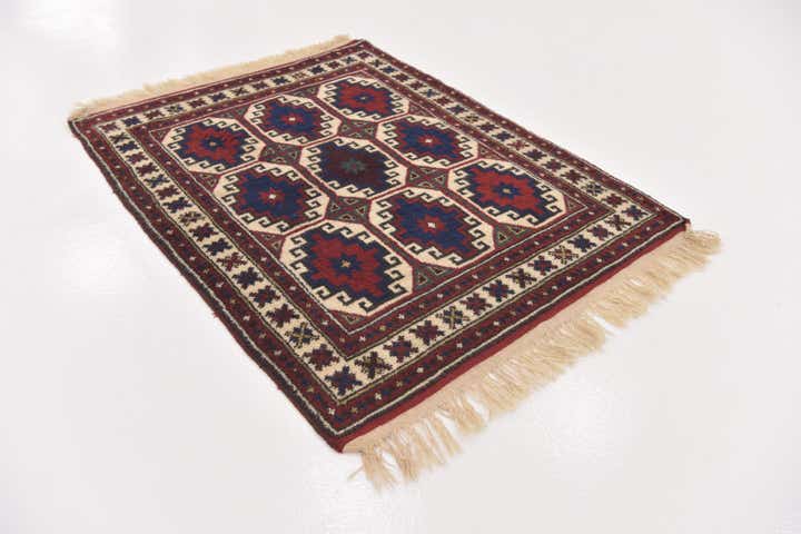 3' 4 x 4' 4 Hand Knotted Anatolian Oriental Wool Rug