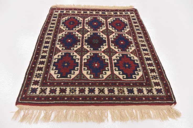 Detail image of 3' 4 x 4' 4 Hand Knotted Anatolian Oriental Wool Rug