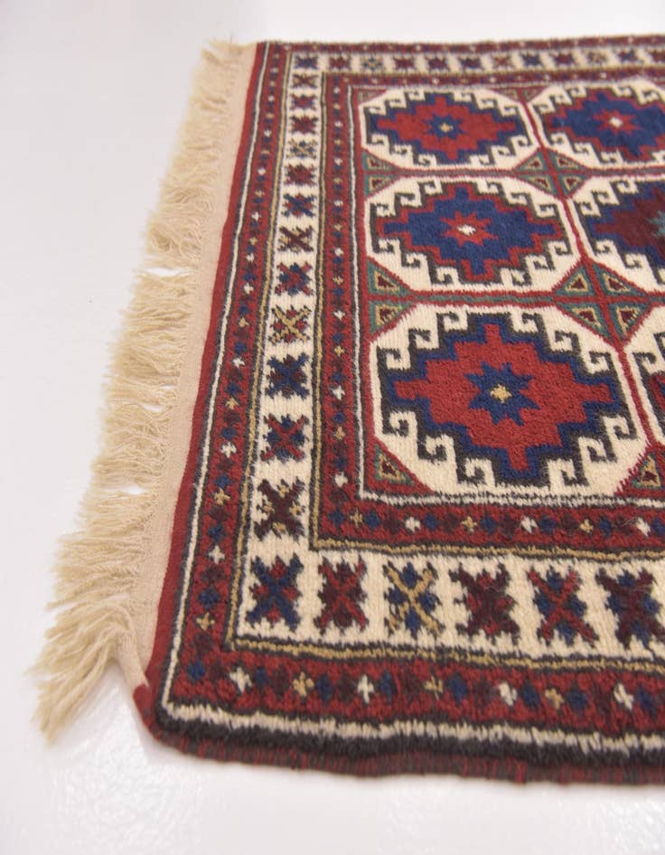 Detail image of 3' 4 x 4' 4  Hand Knotted Anatolian Oriental Wool Rug
