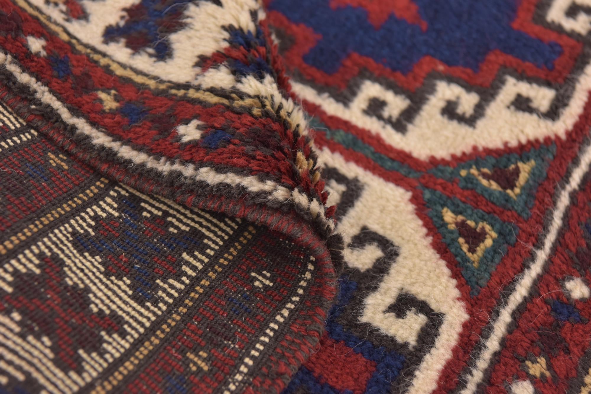 3' 4 x 4' 4 Hand Knotted Anatolian Oriental Wool Rug