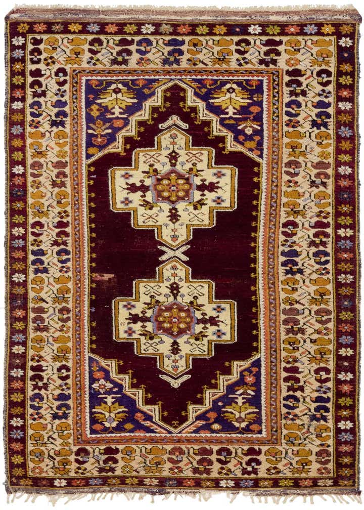 4' x 7' Hand Knotted Anatolian Oriental Wool Rug