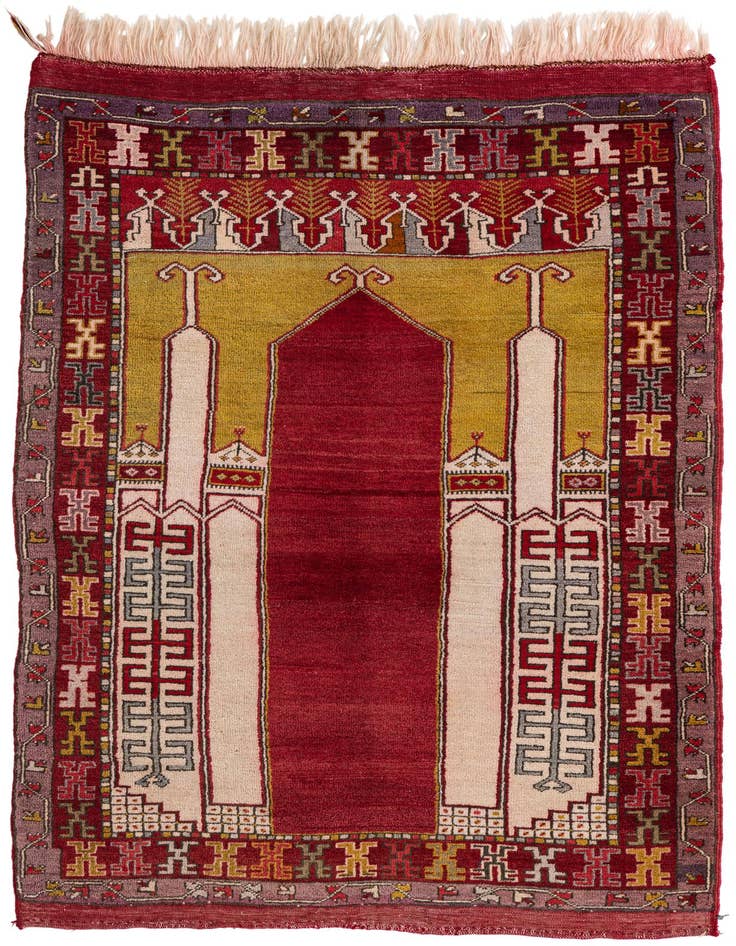 Detail image of 4' 1 x 6' 5 Hand Knotted Anatolian Wool Rug