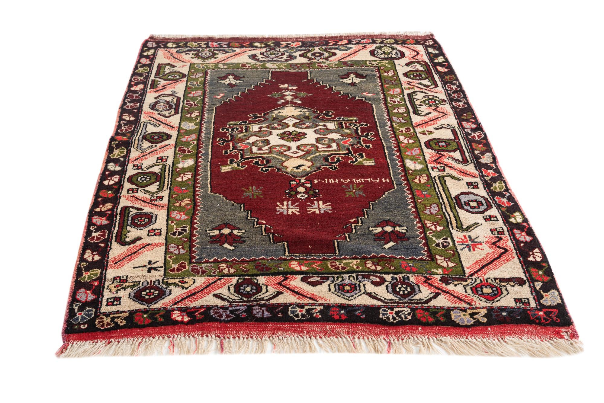 4' 1 x 5' 2 Hand Knotted Anatolian Wool Rug
