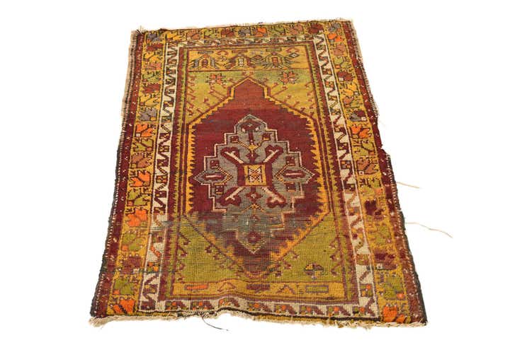 2' 7 x 4' Hand Knotted Anatolian Oriental Wool Rug