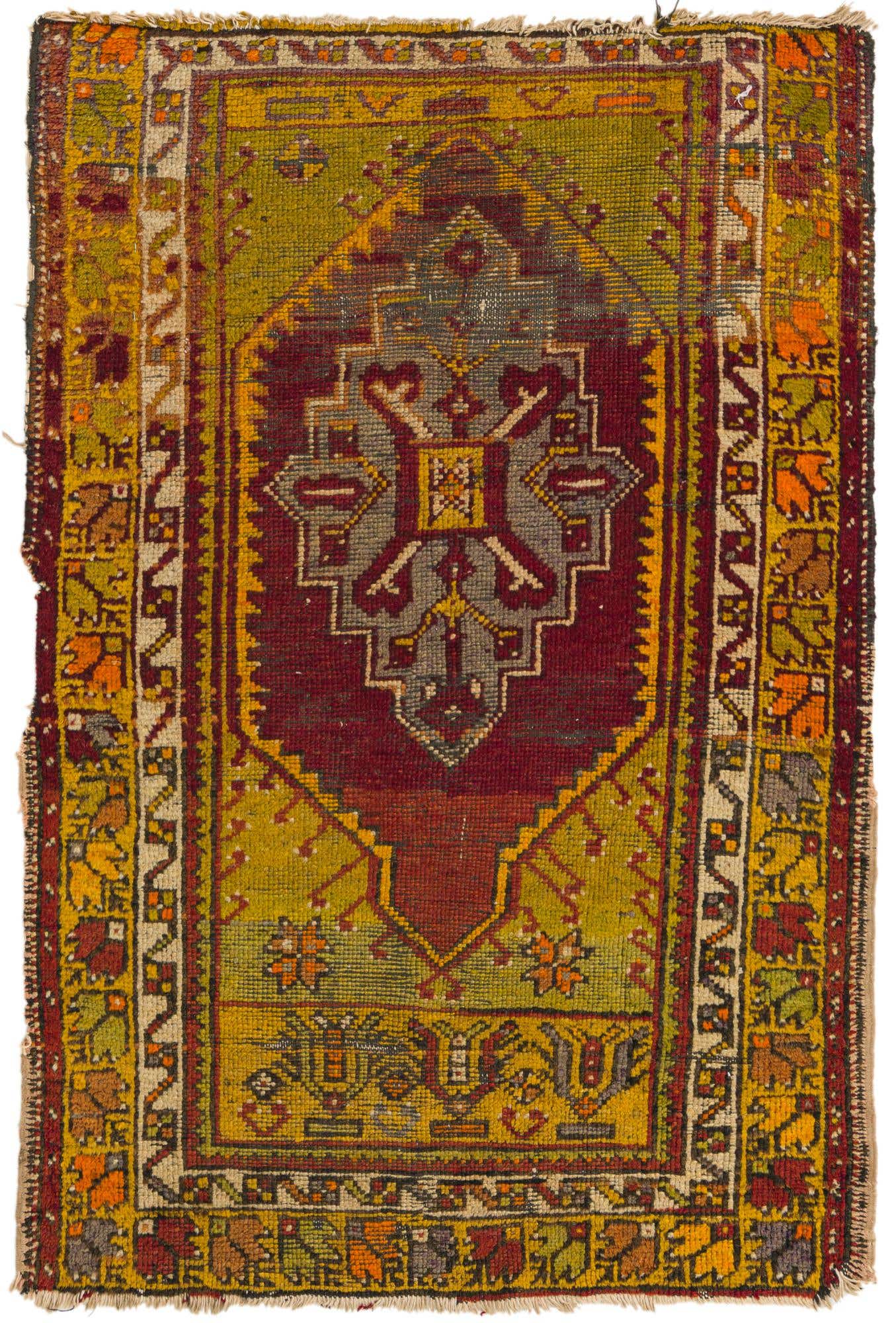 2' 7 x 4' Hand Knotted Anatolian Oriental Wool Rug