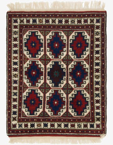 3' 4 x 4' 4 Hand Knotted Anatolian Oriental Wool Rug