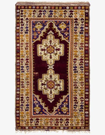 4' x 7' Hand Knotted Anatolian Oriental Wool Rug