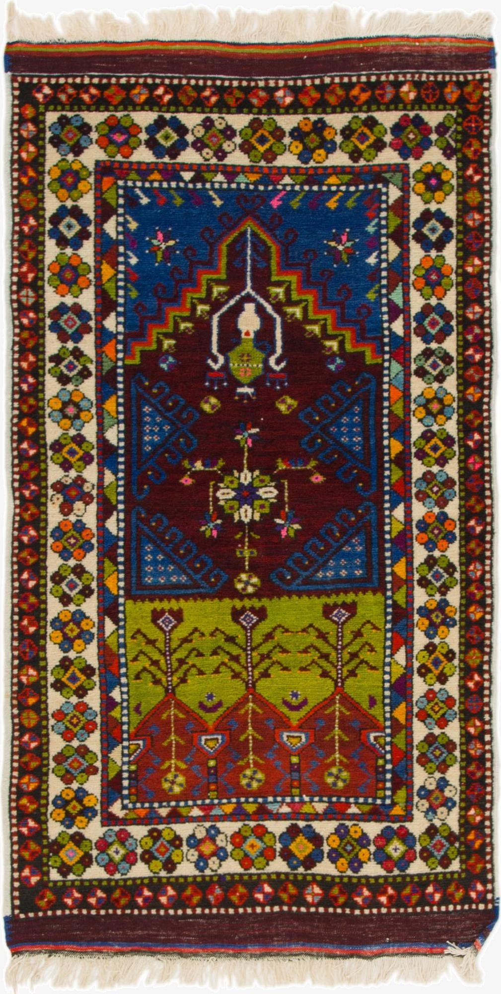 2' 9 x 5'  Hand Knotted Anatolian Oriental Wool Rug