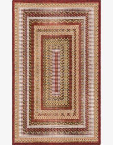 Burgundy Easy-Clean Baja Indoor / Outdoor Rug