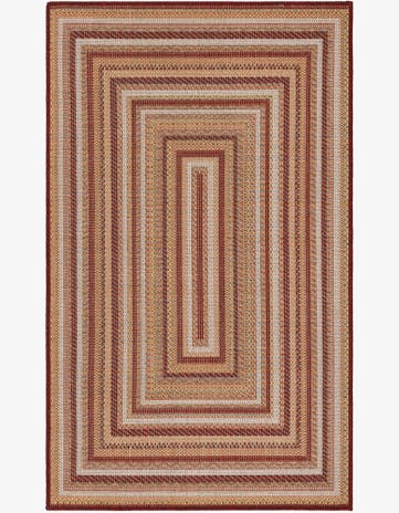 Burgundy Easy-Clean Baja Indoor / Outdoor Rug