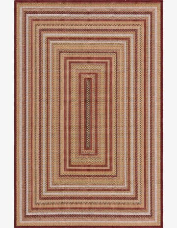 Burgundy Easy-Clean Baja Indoor / Outdoor Rug