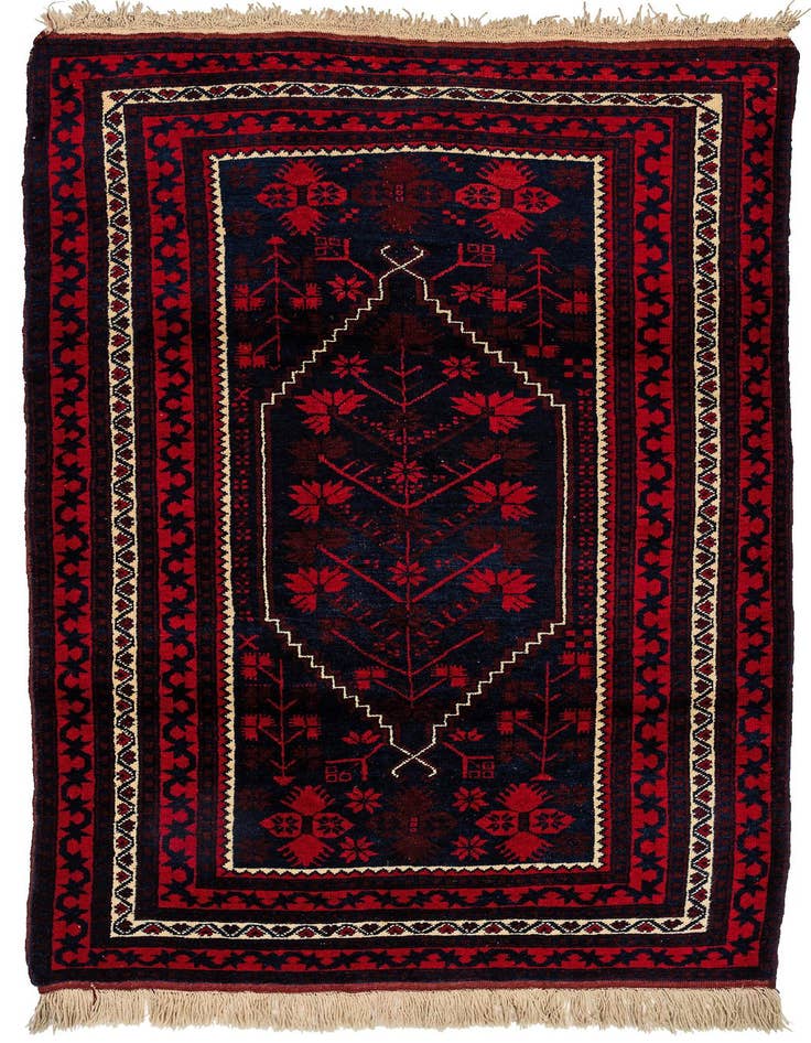 Detail image of 3' 8 x 6' 7 Hand Knotted Balouch Wool Rug