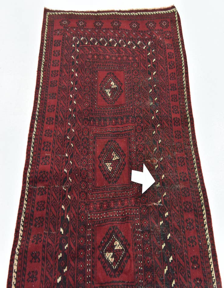 Detail image of 3' 5 x 6' Hand Knotted Balouch Persian Wool Rug