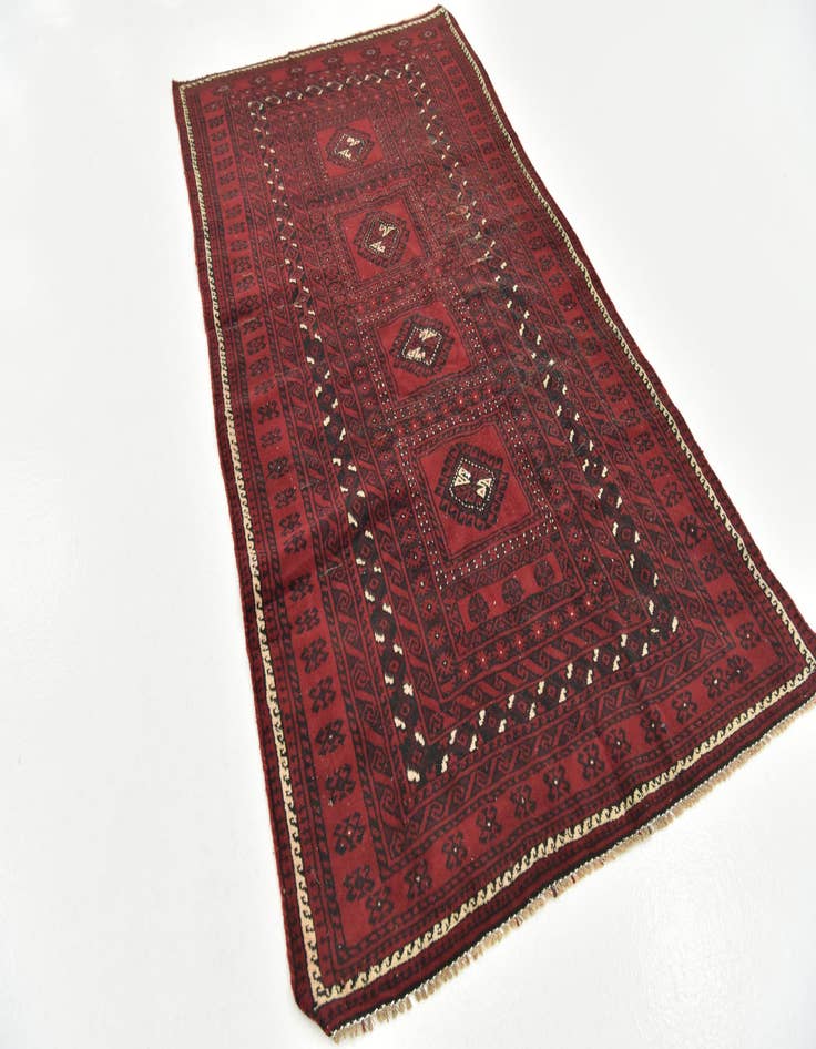 Detail image of 3' 5 x 6' Hand Knotted Balouch Persian Wool Rug