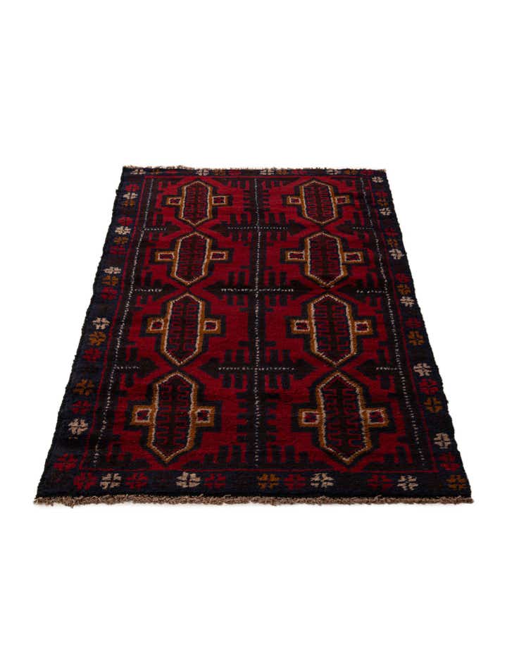 2' 9 x 4' 10 Hand Knotted Balouch Persian Wool Rug