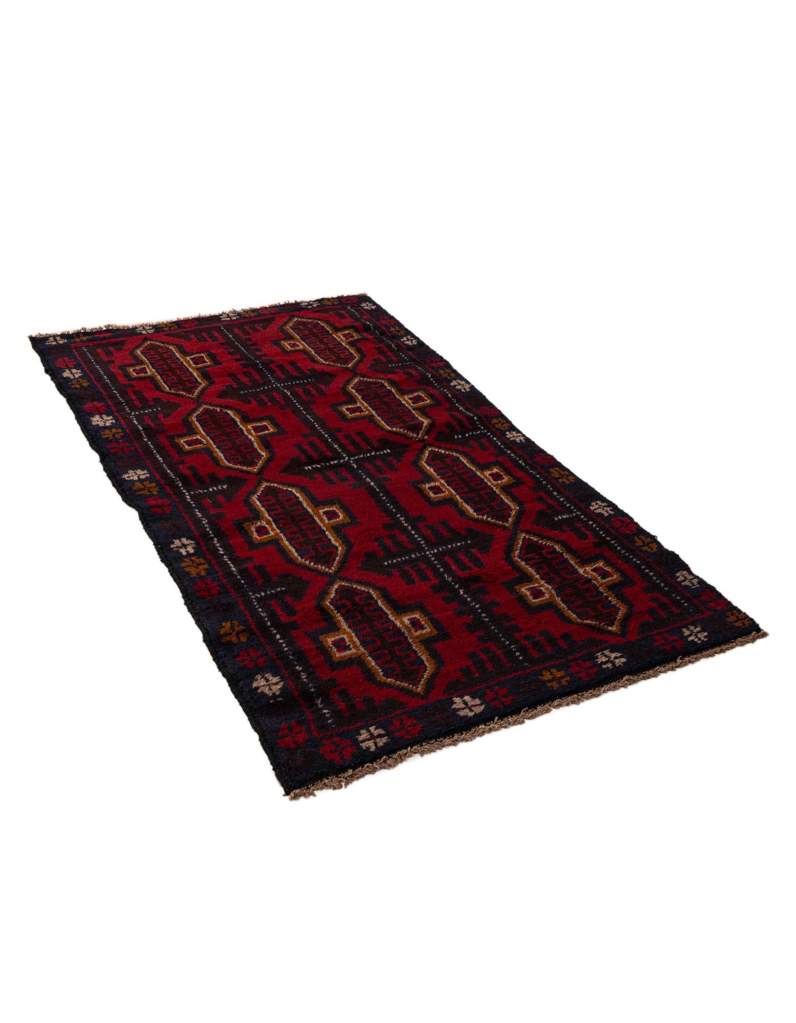 85cm x 145cm Hand Knotted Balouch Persian Wool Rug