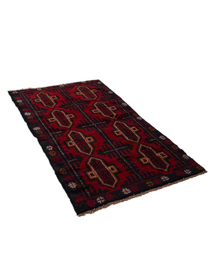 2' 9 x 4' 10 Hand Knotted Balouch Persian Wool Rug