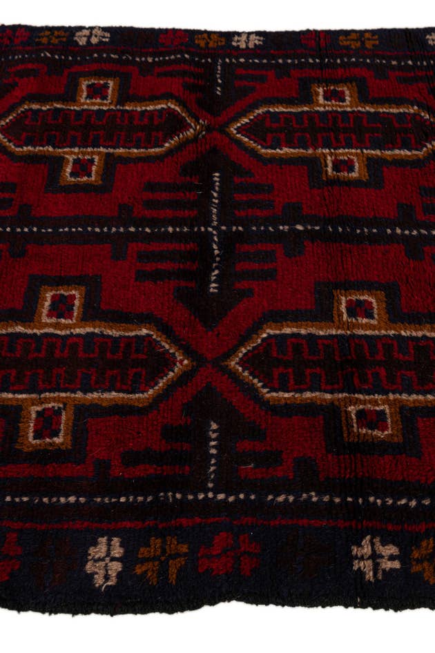 Detail image of 2' 9 x 4' 10 Hand Knotted Balouch Persian Wool Rug