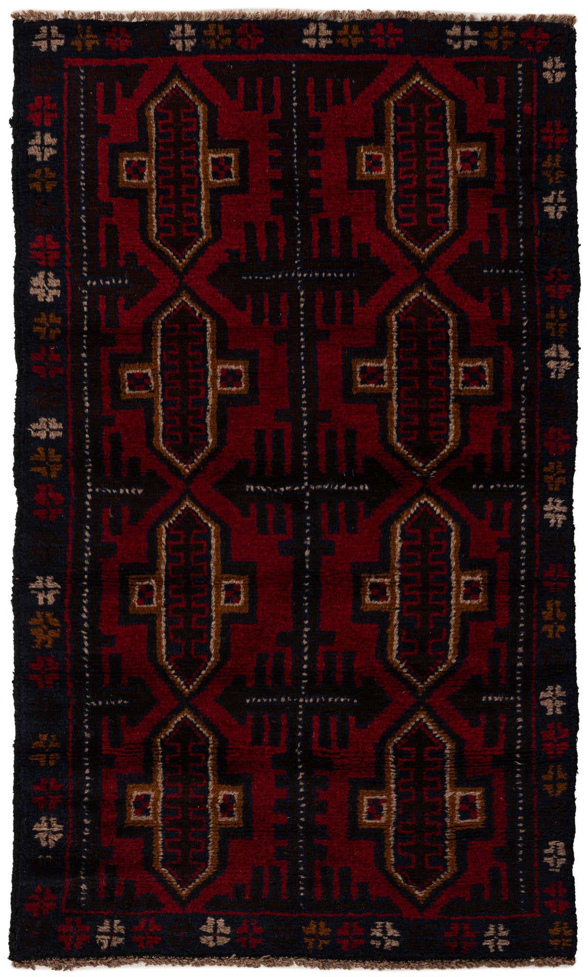 2' 9 x 4' 10 Hand Knotted Balouch Persian Wool Rug