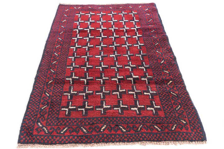 2' 10 x 4' 7 Hand Knotted Balouch Persian Wool Rug