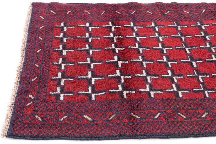 Detail image of 2' 10 x 4' 7 Hand Knotted Balouch Persian Wool Rug