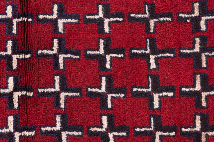 Detail image of 2' 10 x 4' 7 Hand Knotted Balouch Persian Wool Rug