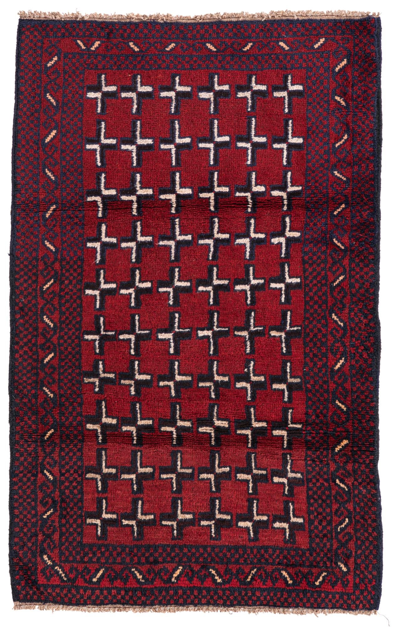 2' 10 x 4' 7 Hand Knotted Balouch Persian Wool Rug