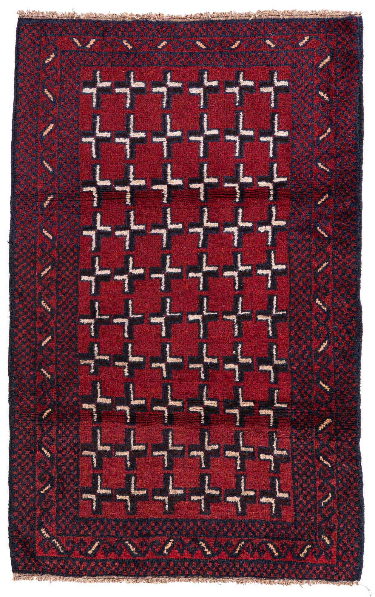 2' 10 x 4' 7 Hand Knotted Balouch Persian Wool Rug