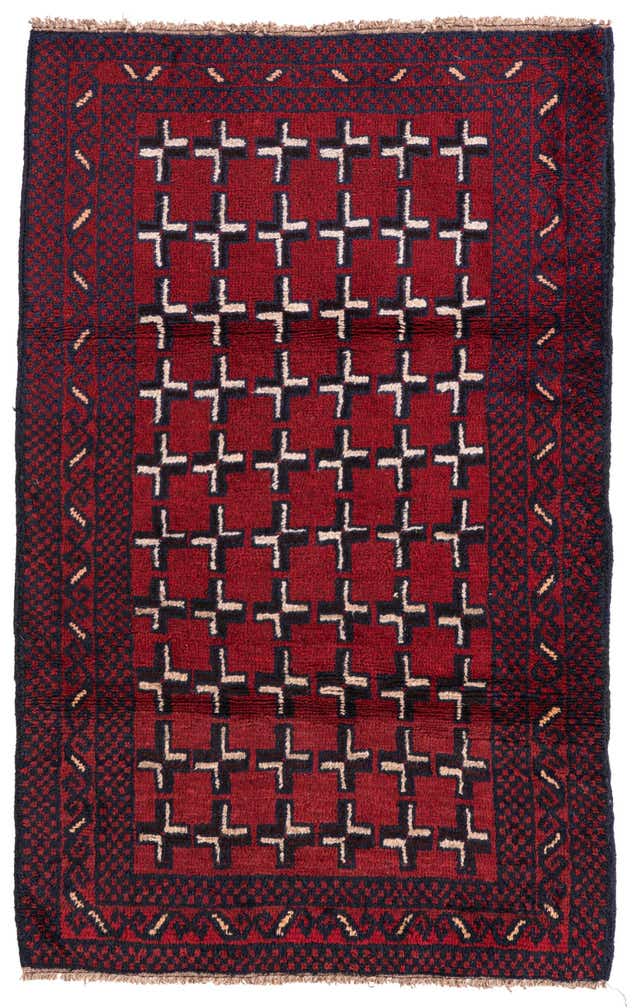 2' 10 x 4' 7 Hand Knotted Balouch Persian Wool Rug