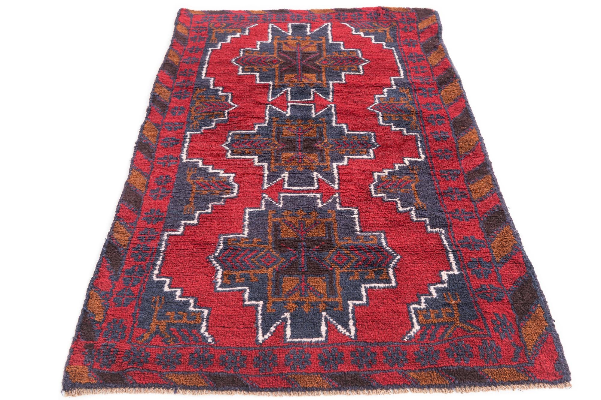 2' 10 x 4' 9 Hand Knotted Balouch Persian Wool Rug