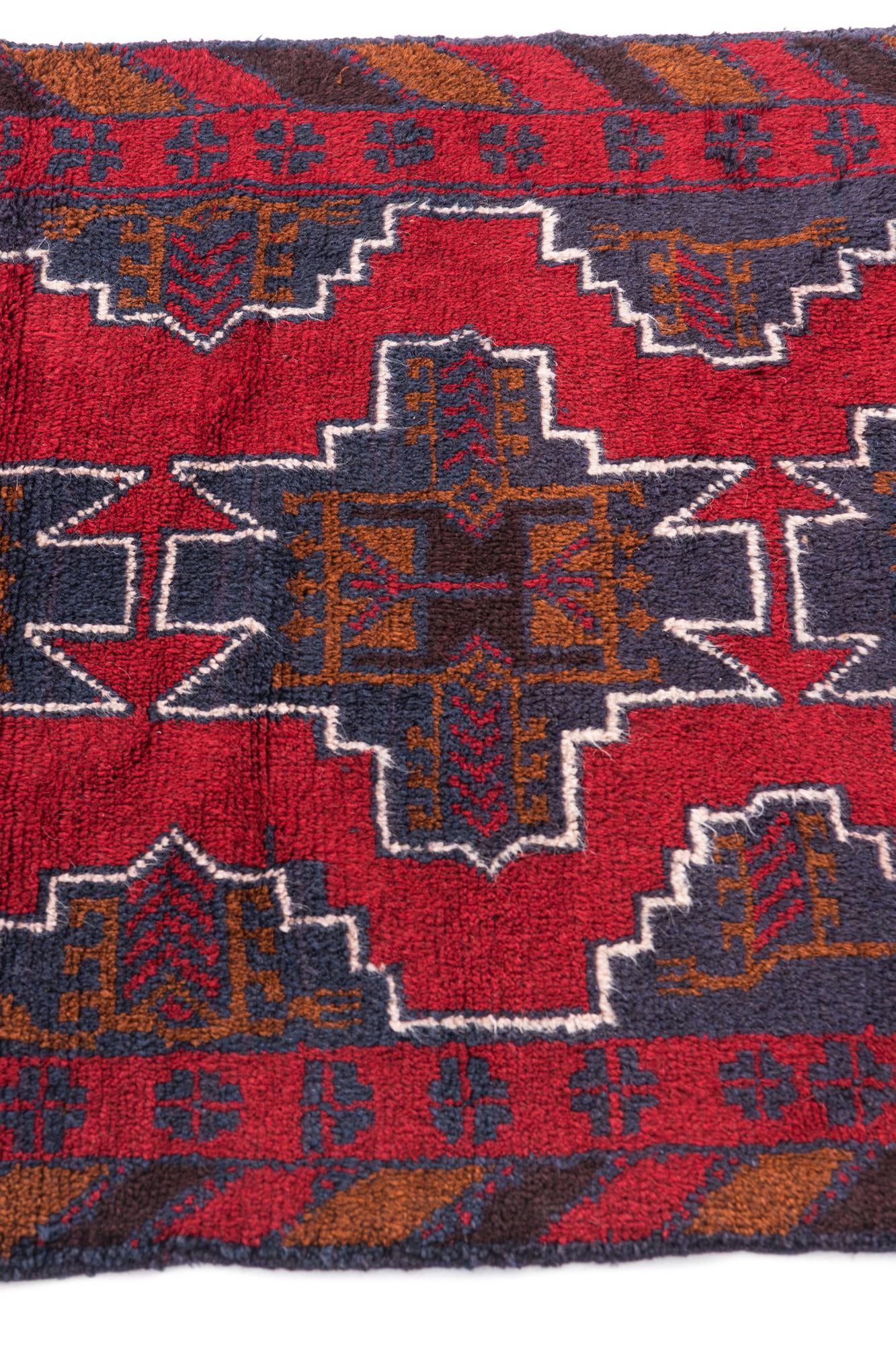 2' 10 x 4' 9 Hand Knotted Balouch Persian Wool Rug