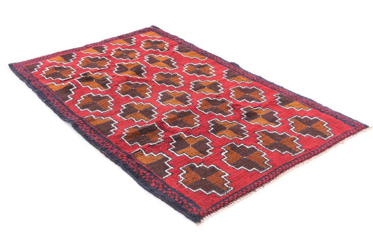 Detail image of 3' x 4' 8 Hand Knotted Balouch Persian Wool Rug