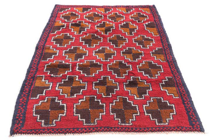 3' x 4' 8 Hand Knotted Balouch Persian Wool Rug