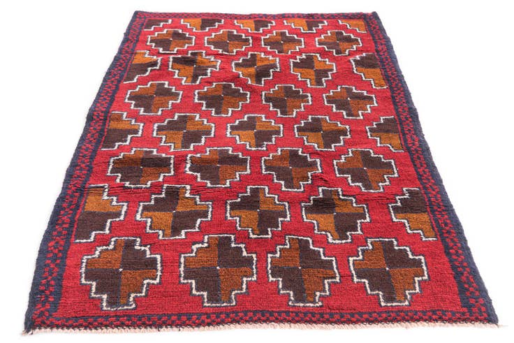 Detail image of 3' x 4' 8 Hand Knotted Balouch Persian Wool Rug