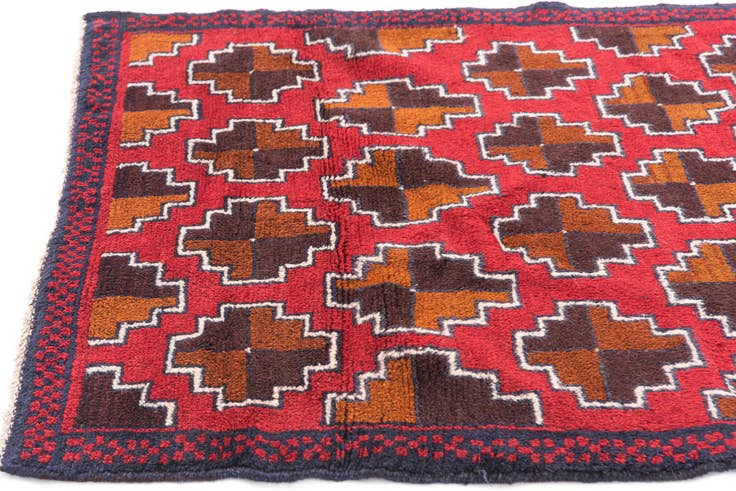 Detail image of 3' x 4' 8 Hand Knotted Balouch Persian Wool Rug