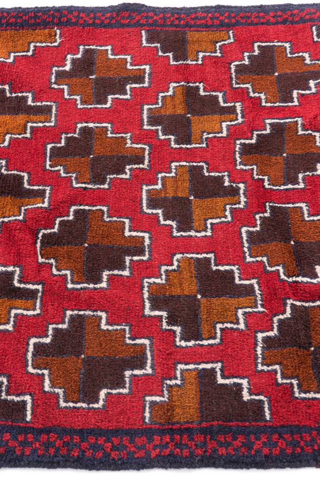 Detail image of 3' x 4' 8 Hand Knotted Balouch Persian Wool Rug