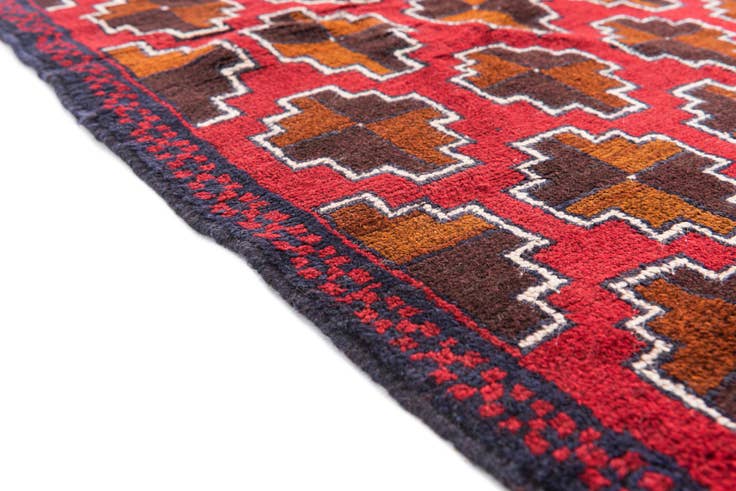 Detail image of 3' x 4' 8 Hand Knotted Balouch Persian Wool Rug