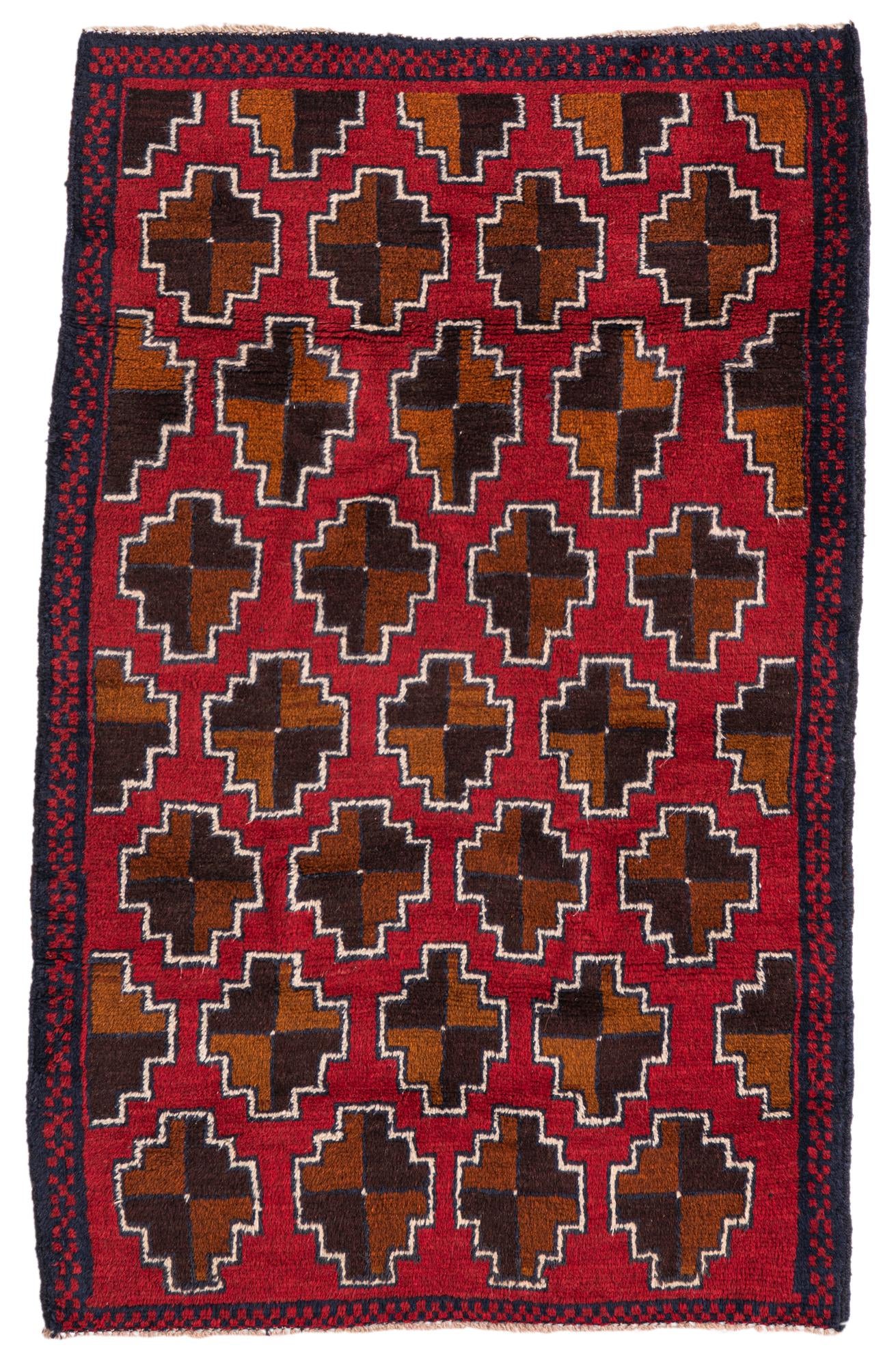 3' x 4' 8 Hand Knotted Balouch Persian Wool Rug