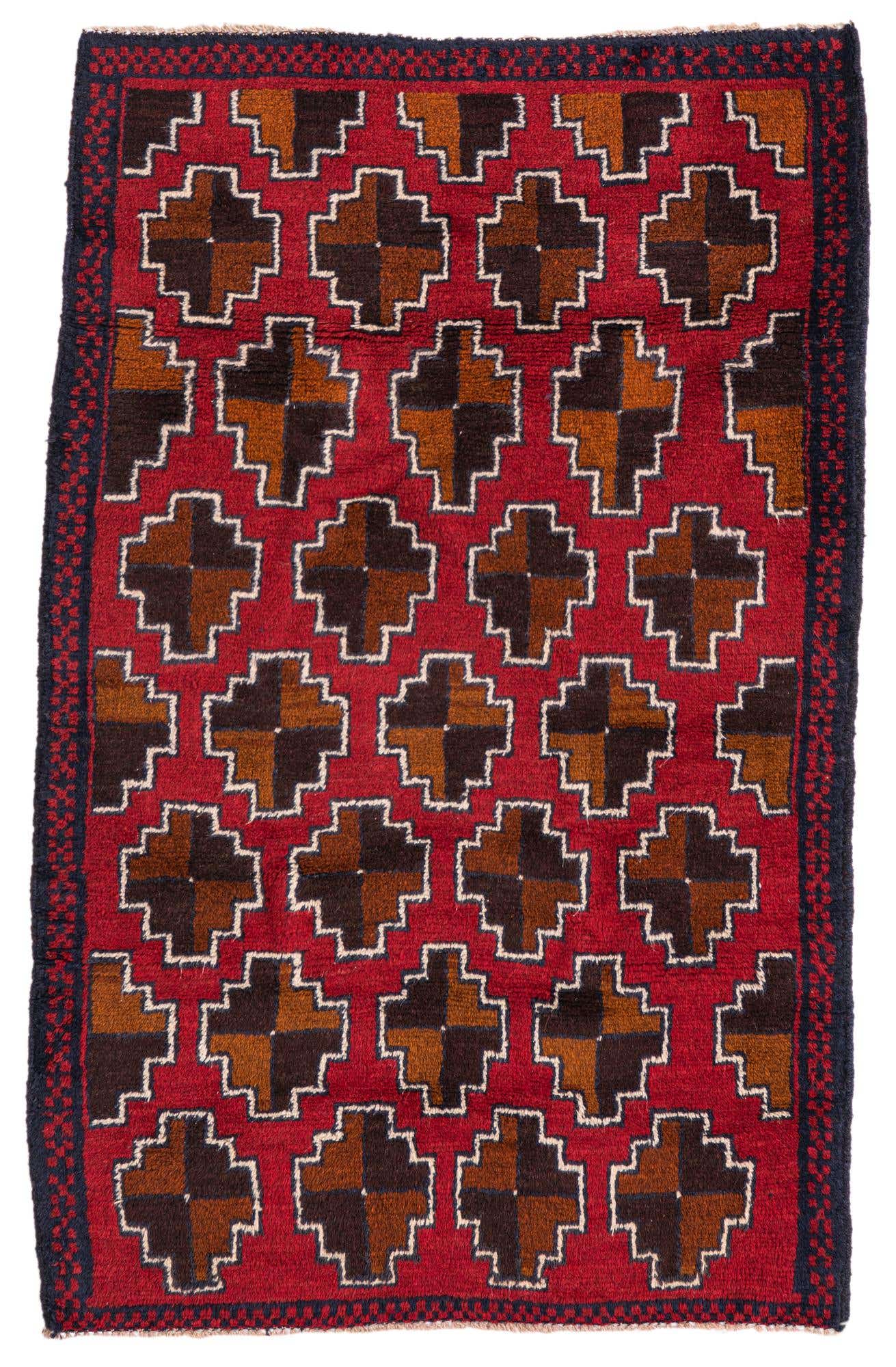 3' x 4' 8 Hand Knotted Balouch Persian Wool Rug