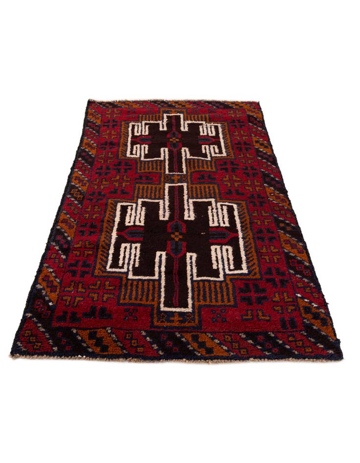 Detail image of 2' 10 x 4' 9  Hand Knotted Balouch Persian Wool Rug