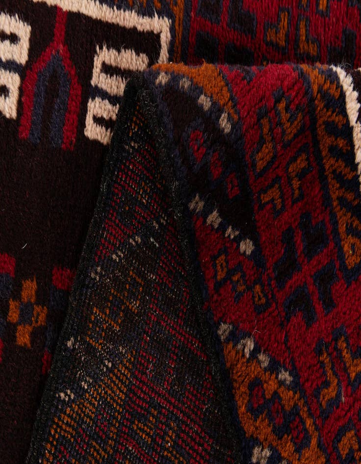 Detail image of 2' 10 x 4' 9  Hand Knotted Balouch Persian Wool Rug