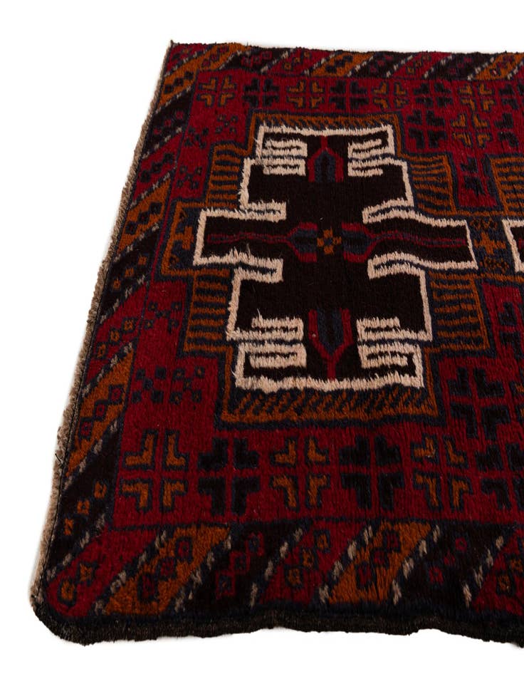 Detail image of 2' 10 x 4' 9  Hand Knotted Balouch Persian Wool Rug