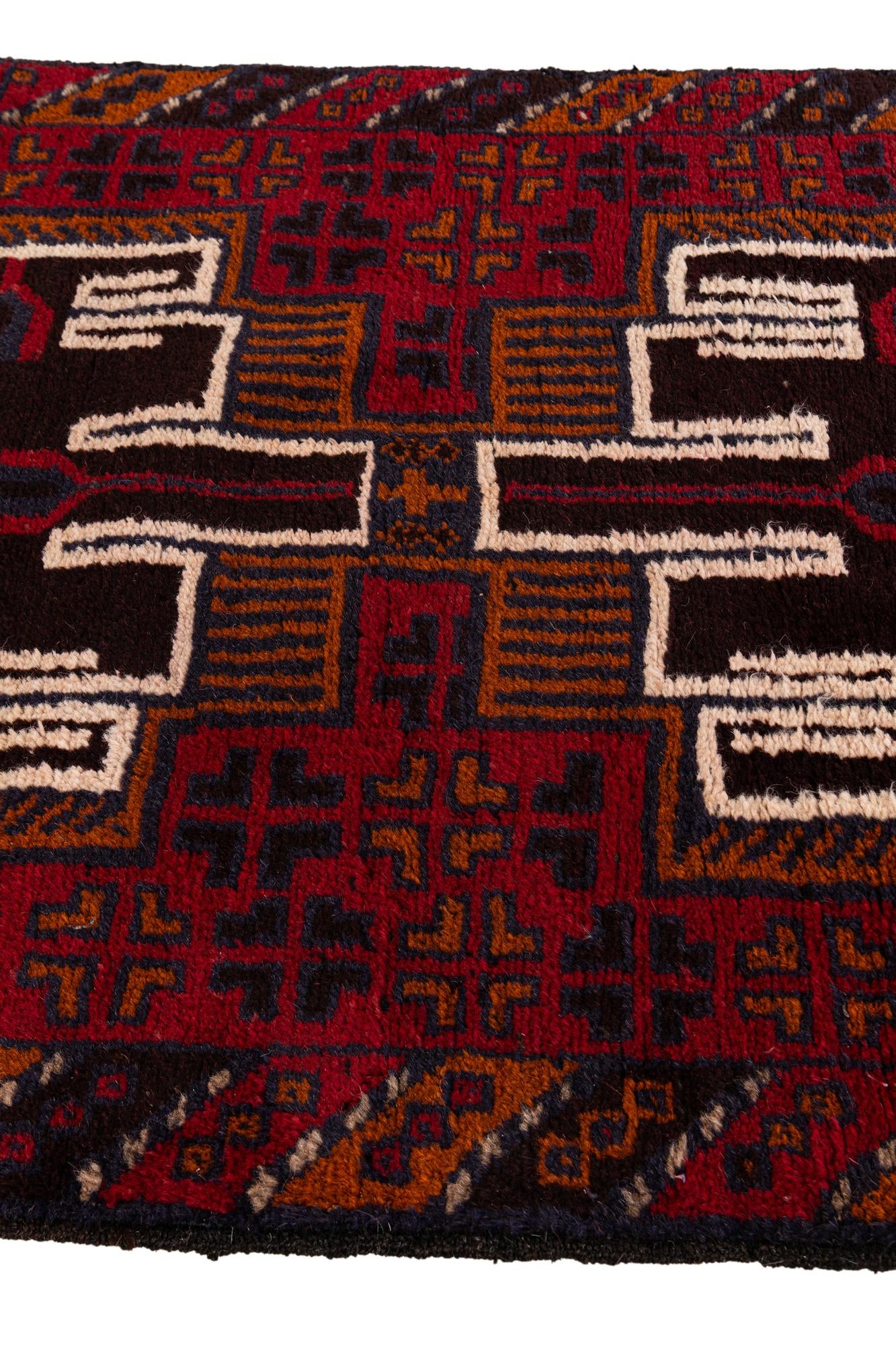 2' 10 x 4' 9 Hand Knotted Balouch Persian Wool Rug