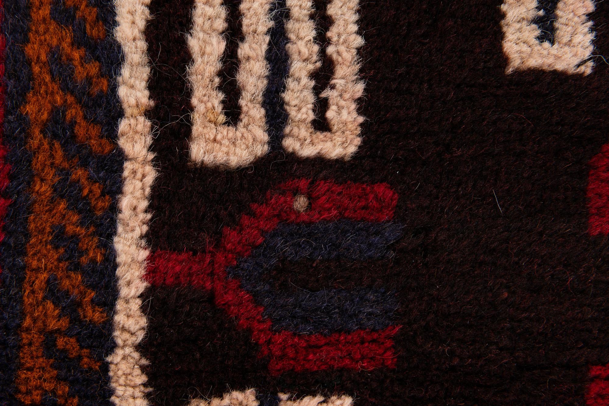 2' 10 x 4' 9 Hand Knotted Balouch Persian Wool Rug