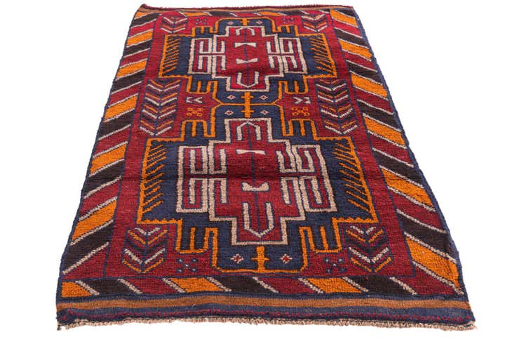 2' 9 x 4' 9 Hand Knotted Balouch Persian Wool Rug