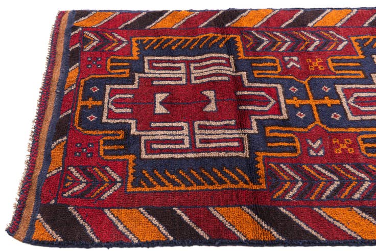 Detail image of 2' 9 x 4' 9 Hand Knotted Balouch Persian Wool Rug