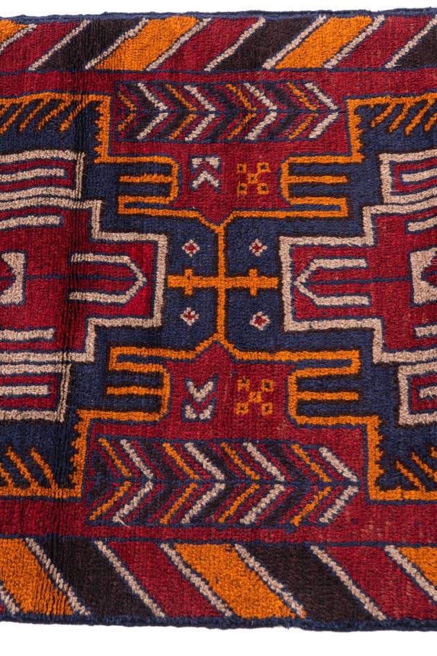 Detail image of 2' 9 x 4' 9 Hand Knotted Balouch Persian Wool Rug