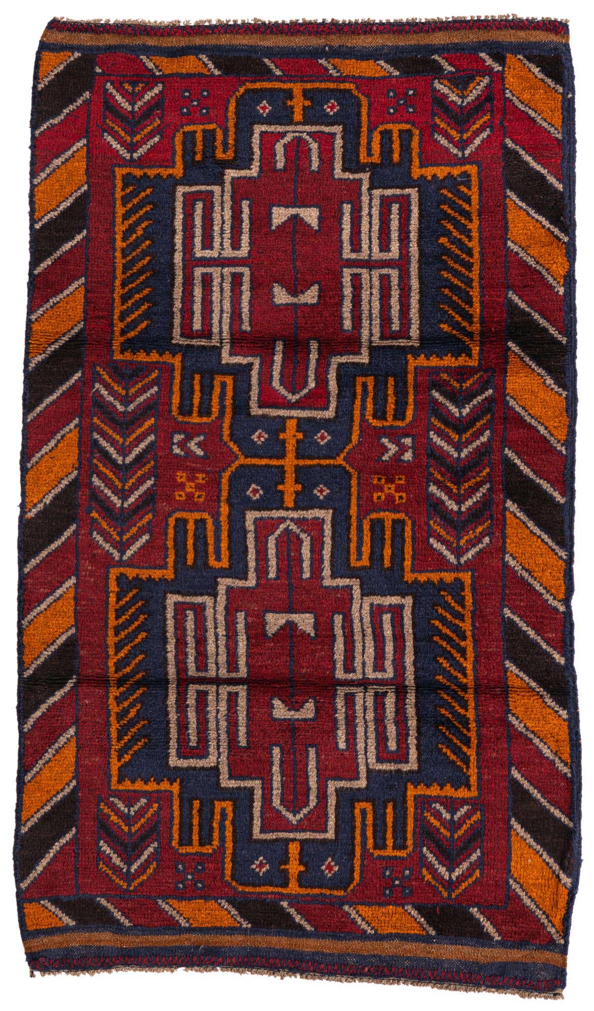 2' 9 x 4' 9 Hand Knotted Balouch Persian Wool Rug