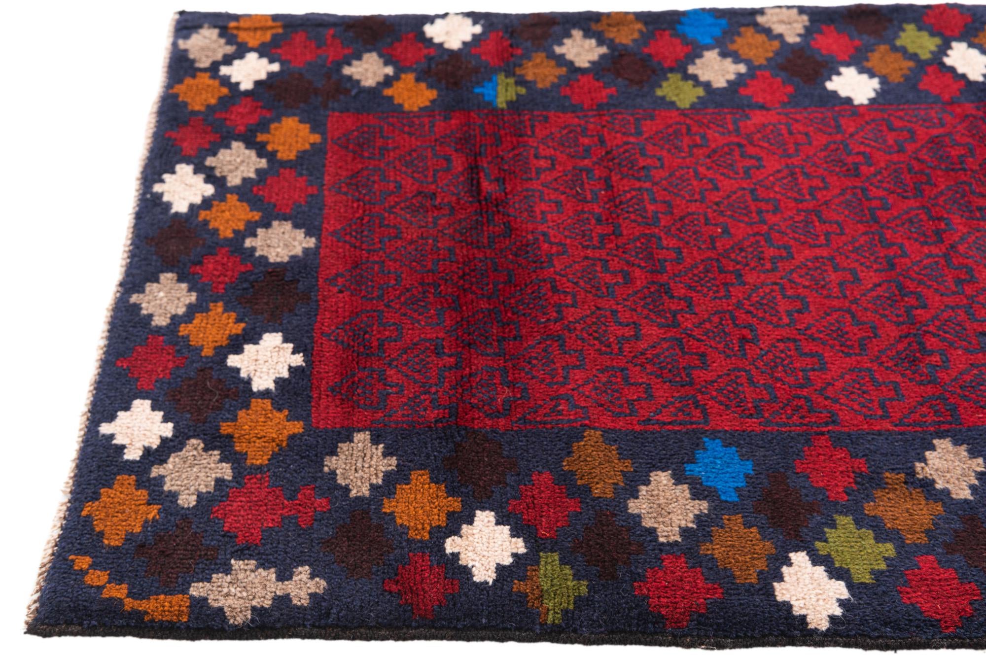 3' x 4' 5 Hand Knotted Balouch Persian Wool Rug