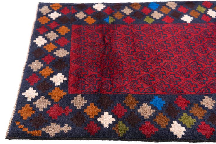 Detail image of 3' x 4' 5 Hand Knotted Balouch Persian Wool Rug